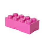 LEGO Lunch Box with 8 Knobs – Food-Grade, Dishwasher Safe, Versatile Storage Container, Pencil Case, Snack Box, 950ml, for Kids & Adults Pink