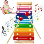 Wooden Xylophone for Kids,Toddler Xylophone Toy with 2 Child Safe Mallets,8 Diatonic Keys Musical Instruments for Preschoolers Educational Toys,Gifts