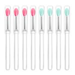 Unaone 8 PCS Silicone Lip Brushes, Lip Applicator Brushes with Cap, Makeup Beauty Lipstick Brushes for Lipstick Lip Gloss Lip Mask Eyeshadow