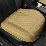 Vankerful 1 Pack Leather Front Car Seat Covers,Bottom Seat Covers for Cars,Driver Car Seat Cushion Cover,Luxury Seat Protectors,for Most Vehicles,Sedan,Truck,SUV(Beige)