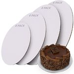 BELLE VOUS 24 Pack Cake Boards - 16, 20, 25 and 30cm / 6.3, 7.87, 9.84 and 11.81 inch (Each Size 6) - Round Disposable White Cardboard Circle Cake Base for Parties, Weddings and Birthday Cakes