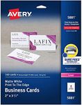 Avery Printable Business Cards with Sure Feed Technology, 2" x 3.5", White, 160 Blank Cards for Laser Printers (05881)