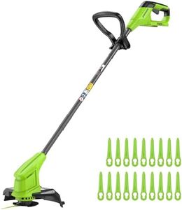 Greenworks 24V Cordless Strimmer Blade Grass Trimmer Battery Powered String Trimmer, 25cm Cutting Width, Includes 20 Blades, No Battery and Charger, Green
