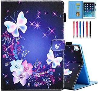 iPad Mini Case, Mini 2 3 4 Mini 5 Case Cover, MOKASE Leather Smart Kickstand Case Flip Wallet Protective Case Compatible with Apple iPad Mini 1 2 3 4 Mini 5 2019, Purple Butterflies