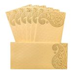 Jhintemetic® - Pack of 25 Matellic Cream Colourful Designer Shagun Lifafa/Money Gift Envelope with Golden Ambi for Gifting Money on Wedding, Birthday & Any Other Occasion