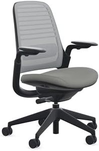 Steelcase Series 1 Office Chair - Ergonomic Work Chair with Wheels for Carpet - Helps Support Productivity - Weight-Activated Controls, Back & Arm Support - Easy Assembly - Nickel + Night Owl