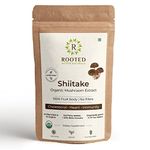 Rooted Actives Shiitake Mushroom Powder (120 Gm) | Cholesterol, Heart Health, Immunity | Usda Organic | 40% Beta Glucans