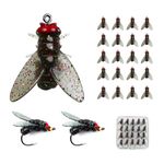 ZEKOTEN 20 PCS Fly Fishing Bait，New Trout Bass Fishing Lures，Ideal Fly Fishing Accessories for Anglers (Black, 12mm)