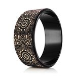 YOGA DESIGN LAB | THE YOGA WHEEL | Eco Printed, Extra Strength, Padded, Dharma Exercise Wheel | Enhance Your Postures and Stretch Deeper (Mandala Black Cork)