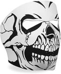 Hot Leathers Skull Neoprene Face Mask (Black/White)