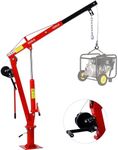 2000Lbs Hydraulic Pickup Truck Crane with Hand Winch, 39.5” to 54” Working Boom Range, Portable Pickup Truck Trailer Bed Crane, Hydraulic PWC Dock Jib Engine Hoist Crane