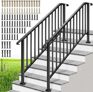 VIVOHOME 6-Step Hand Rails for Outdoor Steps with Curved Ends and Balusters
