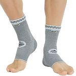 NEOtech Care Ankle Support Brace, Bamboo Fiber, Gray (Size M, 1 Pair)