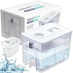 Aquafloow Wasserfilter XXL 9,5 l, All-in-1-Filter, Wasserspender für Kran und Filter, Spender für Wasserfilter - Reduzierung von Wasser, Chlor, Wasser und Flüssigkeiten in der Wassergrube
