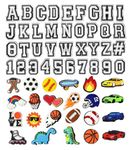 Croc Charms Letters Numbers and Sports, Alphabet Gibits for Crocs Boys Basketball Football Baseball with Sneakers Gibbets Croc Pins, Cute Dinosaur Shoe Charms for Kids Teens Boy Birthday Gift, 60 Pack