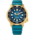 Citizen Promaster Dive Eco-Drive Watch, 3-Hand Date, ISO Certified, Luminous Hands and Markers, Rotating Bezel, Teal/Gold Tone, Teal/Gold Tone, Dive Watch