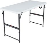 Lifetime Half Adjustable Folding Table, 4 Foot, White Granite