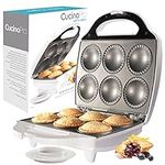 Mini Pie & Quiche Maker for Easter Brunch Baking- Nonstick Baker Cooks 6 Small Quiches or Pies in Minutes- Dough Cutting Circle Easy Dough Measurement- Better than Pie Tins, Pans- Dessert Cooking