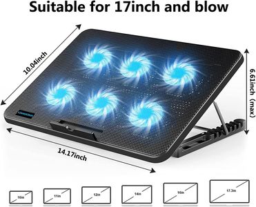 LIANGSTAR Laptop Cooling Pad – Blue, Adjustable Fan Cooler