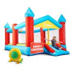 JoyBerri Bouncy House - 16.8' x8.9' Ft Extra Large, Inflatable Bounce House for Kids and Adults - with Air Blower, Volleyball Net, Basketball Hoop and Slide - ASTM Certified