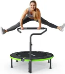 BCAN 40"/48" Foldable Mini Trampoline, Rebounder Trampoline for Adults, U/T Shape Adjustable Foam Handle, Exercise Rebounder for Kids Adults Indoor/Garden Workout, Max Load 330lbs/440lbs