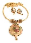 Sasitrends One Gram Micro Gold Plated Peacock 18 Inches Pendant Chain Necklace Set for Women and Girls