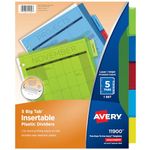 Avery Big Tab Insertable Plastic Dividers, 5-Tabs, 1 Set (11900)