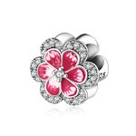 Symretie 925 Sterling Silver Dangle Charms Beads, Starfish Pendants Charms Compatible with Pandora Bracelets (Flower)