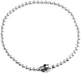 Silverly Skull 925 Sterling Silver Bracelet for Women Teenagers - Halloween Emo Gothic Jewellery for Women - Punk Stacker Ball Beaded Charm Bracelet - Adjustable Stretch Skeleton Bead Bracelet