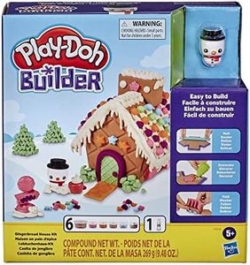 Play-Doh Builder Gingerbread House Toy Building Kit for Kids 5 Years and Up with 6 Non-Toxic Play-Doh Colors - Easy to Build DIY Craft Set