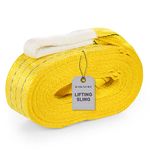 Dawnerz Industrial Lifting Sling 6600 Lbs Vertical WLL 10 ft - Eye and Eye Flat Polyester Web Sling 3 tons WLL - Crane Synthetic Lifting Strap for Construction, Boat Lift Strap (3.5" x10')