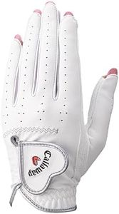 Callaway Gloves Nail Dual WMS WHT M 25 (M: 7.1-7.5 inches (18-19 cm), for Both Hands, White, Women's