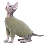 PUMYPOREITY Cat Sweater Vest Clothes, Soft Warm Jumpsuit Cat Sweatshirt Puppy Kittens Winter Coat Jacket Clothes Pet Pajama Costume Apparel Pet Outifit for Sphynx Cat (Green, S)