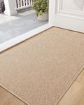 COLOR&GEOMETRY Indoor Door Mat 44x76 cm, Washable Doormats Inside Non Slip Front Door Mat Indoor Absorbent Inside Door Mat Low-Profile Entrance Door Mat, Khaki (Rolled-up NO Creases)