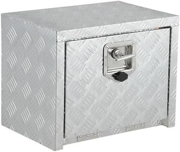 Garvee 18 Inch Heavy Duty Aluminum Tool Underbody Box, Waterproof Square Truck Storage Organizer Chest for Pick Up Truck Bed, Rv Trailer (18" X 12" X 14" - Sliver)