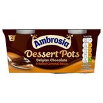 Ambrosia Dessert Pot, Belgian Chocolate and Salted Caramel Sauce Flavour, Ready to Eat, 110 g (Pack of 16)