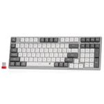 Redragon BK7114 Low-Profile Wireless Computer Keyboard, 98 Keys Slim Office PC Scissors Mechanism Keyboard w/ 2.4G BT Wireless Connection, Tactile Quiet Keystroke, Mixed Color Keycaps