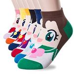 Zabrina 6 Pairs Sailor Moon Women's Cute Cartoon Anime Character Pattern Socks