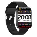 Salora uWear Smartwatch 2.1” Ultra HD Display, BT Calling, 200+ Watch Faces, Heart & SpO2 Monitoring, 11 Sports Modes, Sleep Monitor, Waterproof & 5 Days Battery iOS Android Compatible2023 (Black)