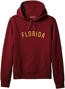 Daxton Adult Unisex Soft Pullover USA Cities States Comfort Hoodie Fleece Sweatshirt, Florida Burgundy Gold, 2XL