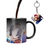 GiftsOnn Custom Photo Quote Name Wish Ceramic Magic Mug with Keychain for Birthday Gift, Anniversary Gift Etc 325ML