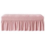 THE STYLE SUTRA Long Bench Cover Bench Seat Furniture Protector for Living Room Hotel Decor Pink