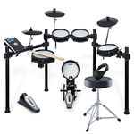 Alesis Drums Command Mesh SE Kit and Drum Essentials Bundle - Electric Drum Set with Quiet Mesh Pads, USB MIDI Connectivity, Drum Stool and On-Ear Headphones