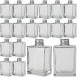 【AU Stock】 18 Clear Rectangular Glass Bottles with Aluminium Caps - 100ml