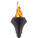 TIKI Brand Island King Decorative Outdoor Torch for Lawn, Patio and Backyard, Metal Black - 65 in, 1120128