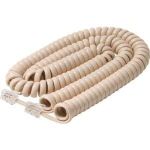 50 Foot Long Handset Curly Cord Ivory Premium Telephone Cable Cord