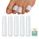 Toe Sleeves, (5 Pack) Pinky Toe Protector, Cuttable Toe Covers with Aloe Vera extract, Gel Toe Tubes For Cushions Corns, Blisters, Hammer Toes, Toenails Loss