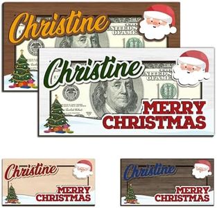 ubmpj Personalized Christmas Money Holder 2025 with Your Name Wooden Custom Cash Holder Customized Gift for Family Holiday Christmas Decoration