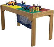 Fun Builder Table-Compatible with Lego® Brand Blocks with Built in Mesh Net 32"x16" Made in USA! Solid Wood Frame and Legs. Built to Last! Ages 5 and Older!