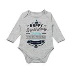 G-Amber Baby Boys Girls Romper Bodysuit Infant Funny Letter Long Sleeves Jumpsuit Outfit 9-12Months Happly Birthday Daddy